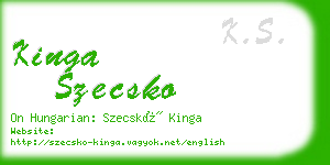 kinga szecsko business card